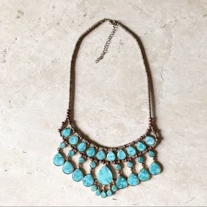 Turquoise bib necklace